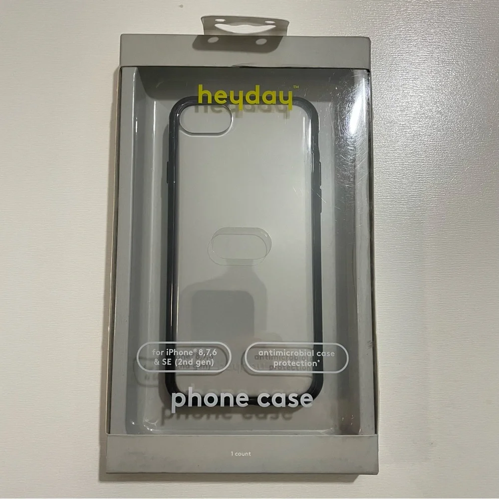 Heyday iPhone 8, 7, 6 Clear Case with Black Bumper